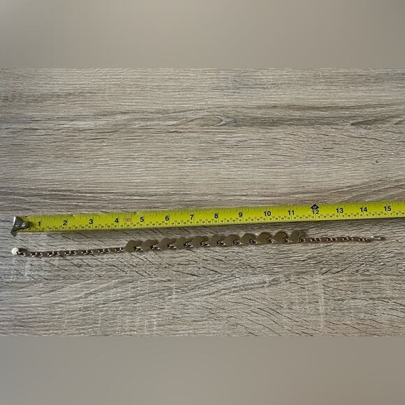 Vintage Heart Collar Gold Tone Necklace style 15 inches 80s Chic - Picture 3 of 3